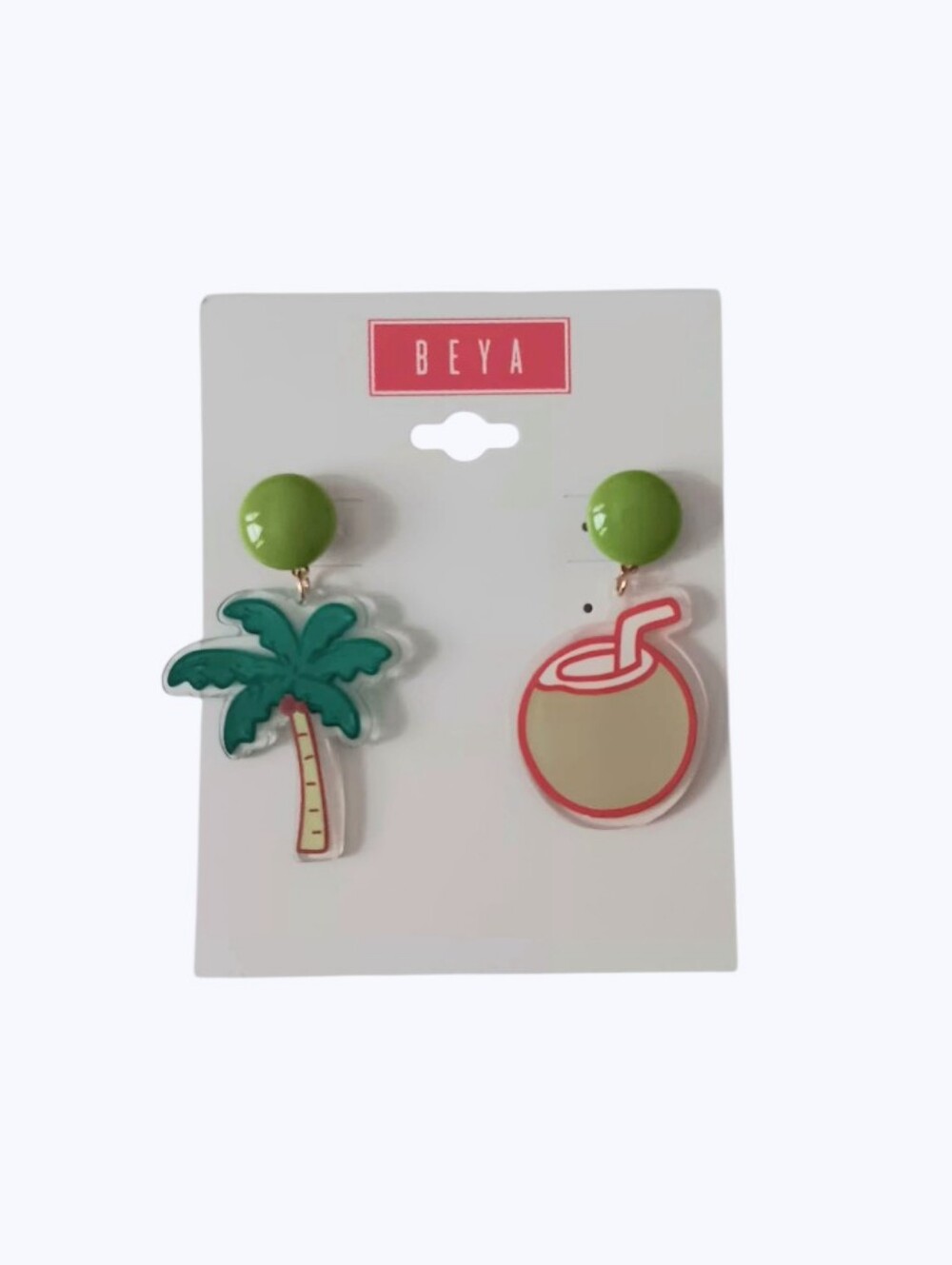 Palm Tree and Coconut Earrings